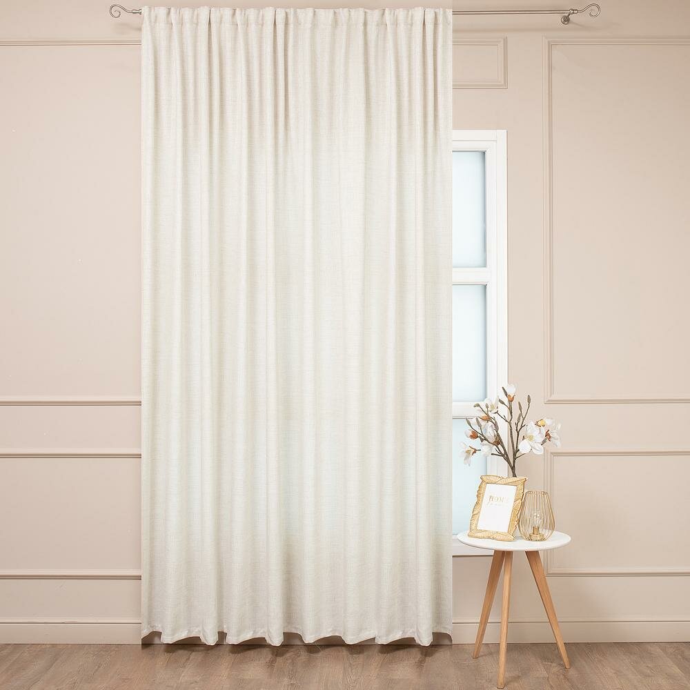 Штора на ленте 200x280 см лен цвет бежевый
