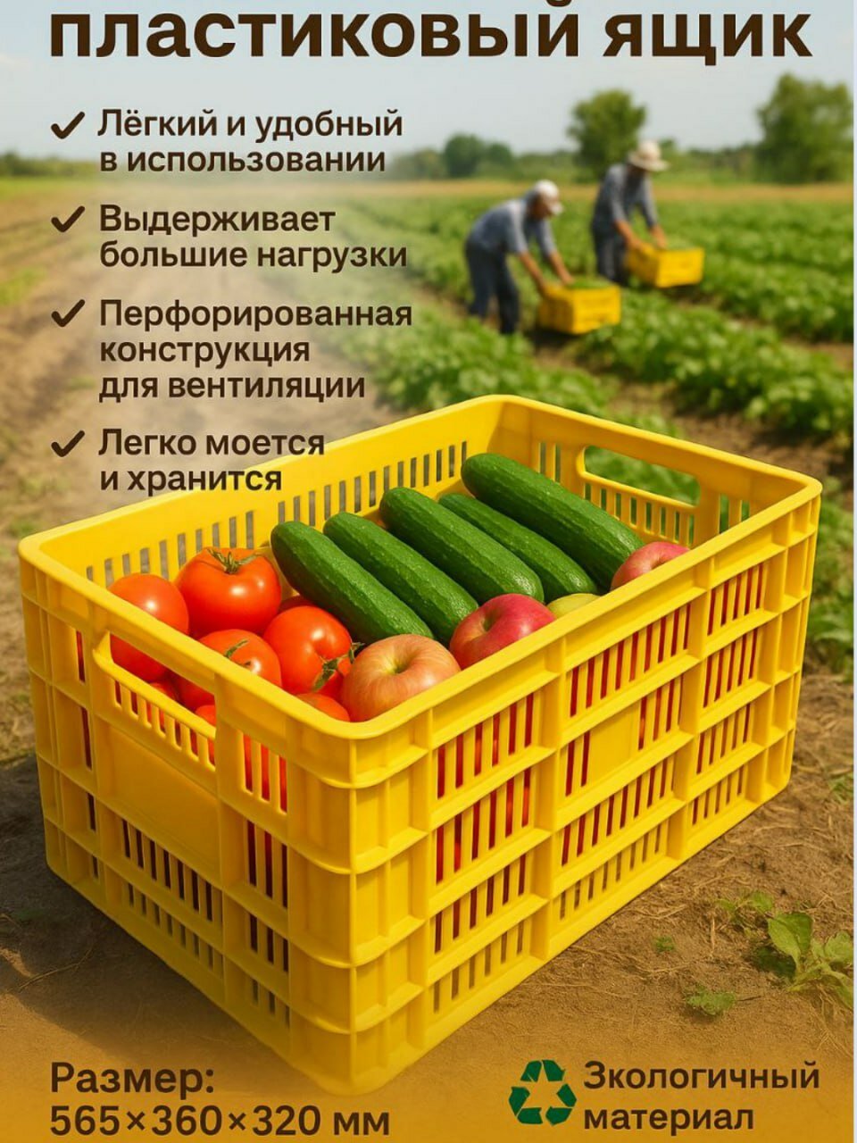 Пластиковая тара для хранения и транспортировки фруктов и других продуктов