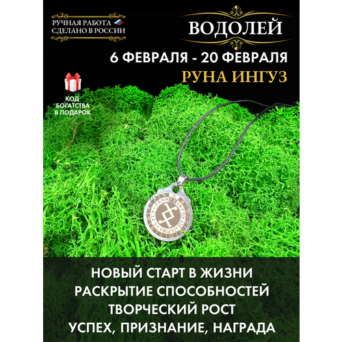 фото Денежный талисман водолей руна ингуз, талисман по знаку зодиака gold tree
