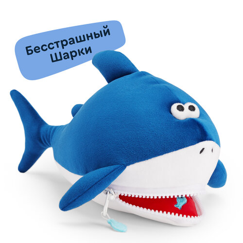 Мягкая плюшевая игрушка Акула Шарки из Плюшвиля мини JUNION 26х13 цвет синий 730₽