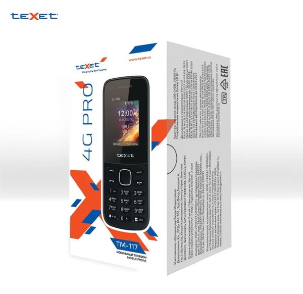 Сотовый телефон teXet TM-117 4G Pro Black