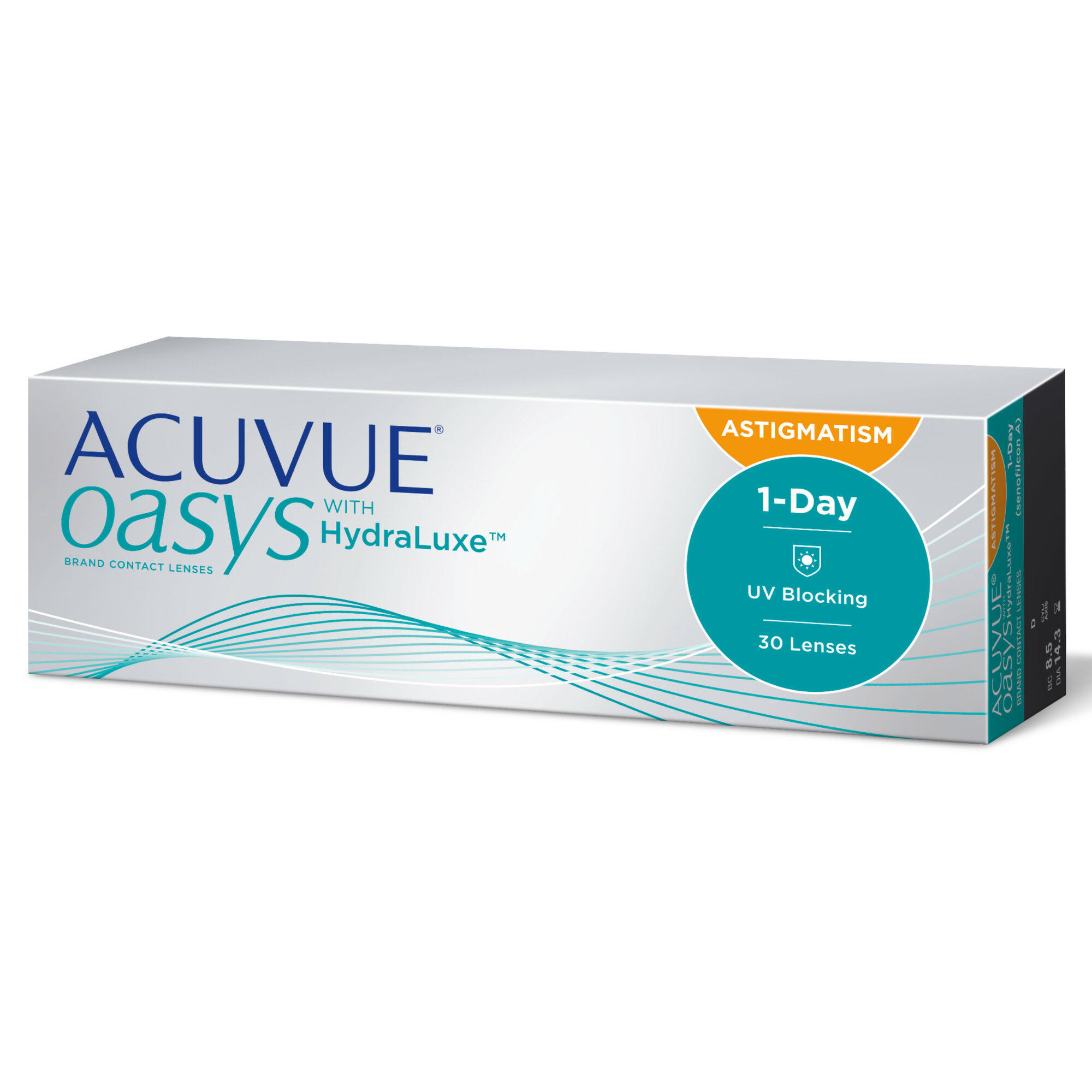 Контактные линзы ACUVUE OASYS 1-Day with HydraLuxe for Astigmatism, 30 шт., R 8,5, D -5,25, CYL: -1,75, AХ: 170, 1 уп.