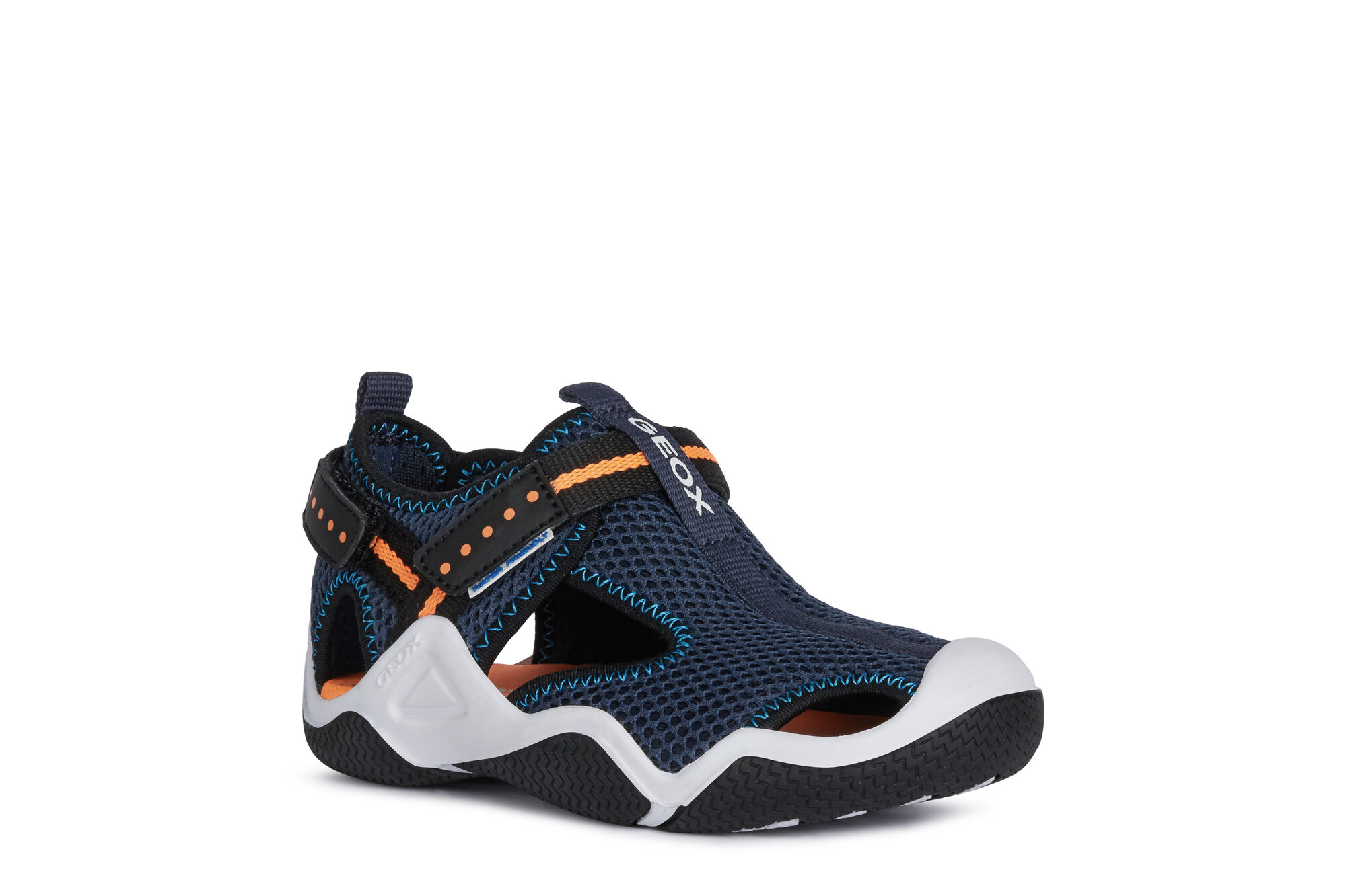 Сандалии GEOX Wader, размер 31 EU, неви/оранжевый флуоресцентный — фото 1