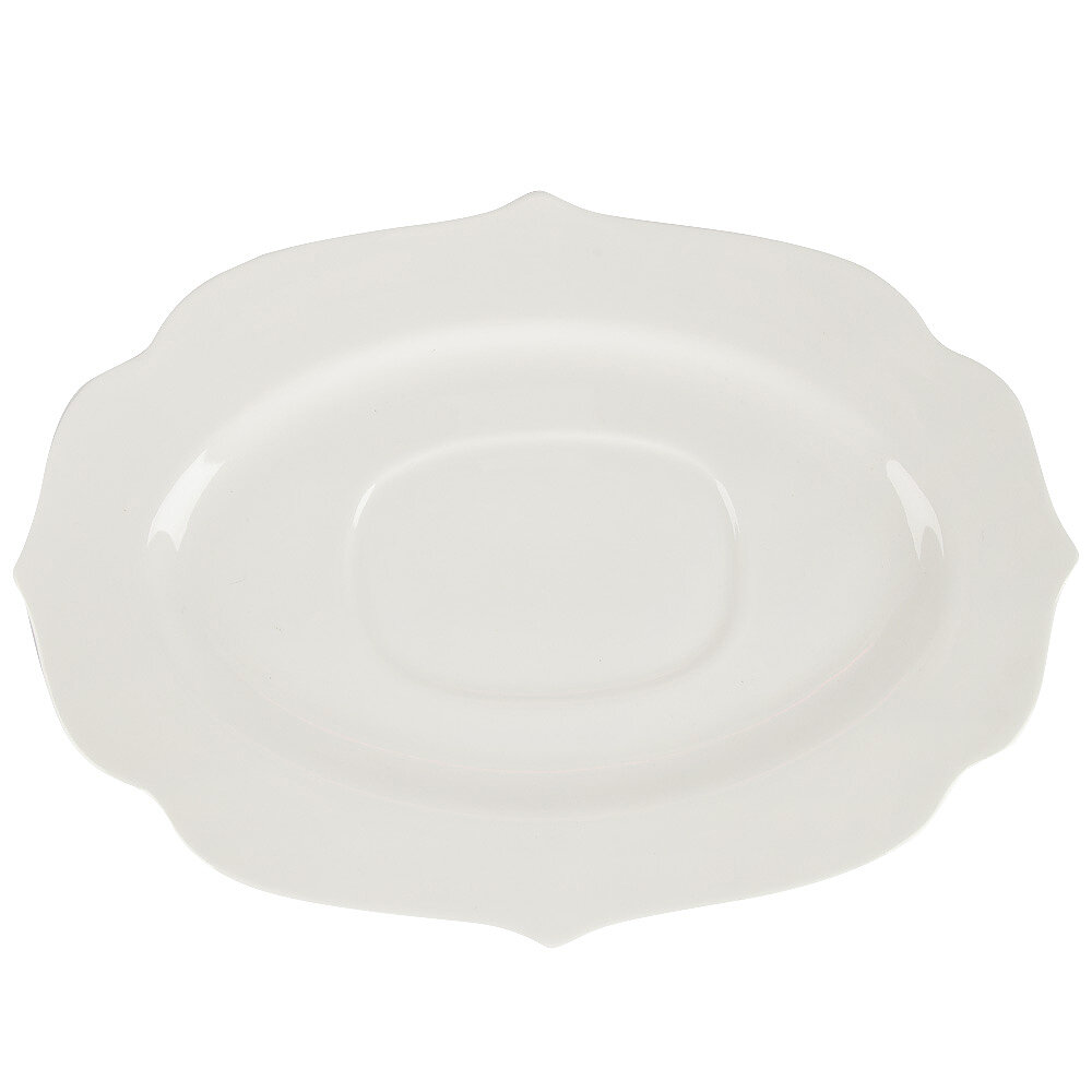 Соусник Nouvelle Belle, фарфор, 330мл, белый, с подставкой, мытьё в ПММ, СВЧ — фото 1