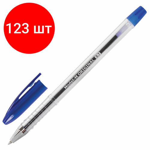 Комплект 123 шт, Ручка шариковая масляная BRAUBERG Model-M ORIGINAL, синяя, узел 0.7 мм, линия письма 0.35 мм, 143250