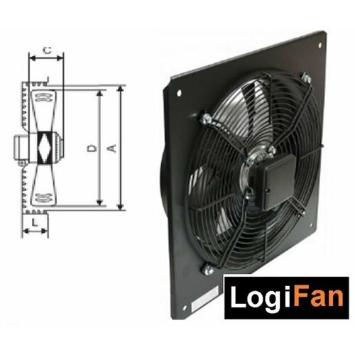 Вентилятор осевой на квадратной пластине Серия YWF-2Е 350B