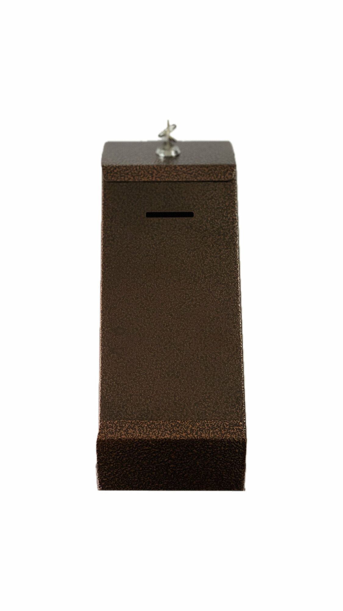 Почтовый ящик столбик с замком металлический, цвет - медь - фотография № 4