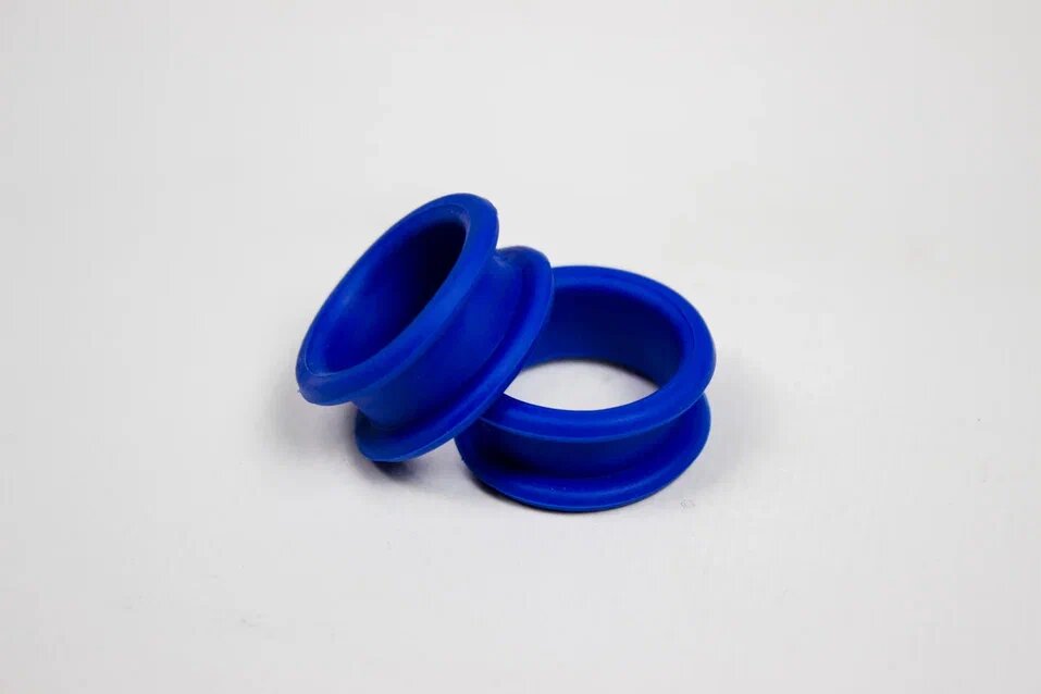 Силиконовые кольца для ножниц для груминга, голубые, 2 шт - фотография № 3