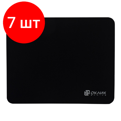 Комплект 7 штук, Коврик для мыши Oklick OK-F0251 Мини черный 250x200x3мм коврик для мыши sunwind business swm clothm brown мини коричневый 250x200x3мм