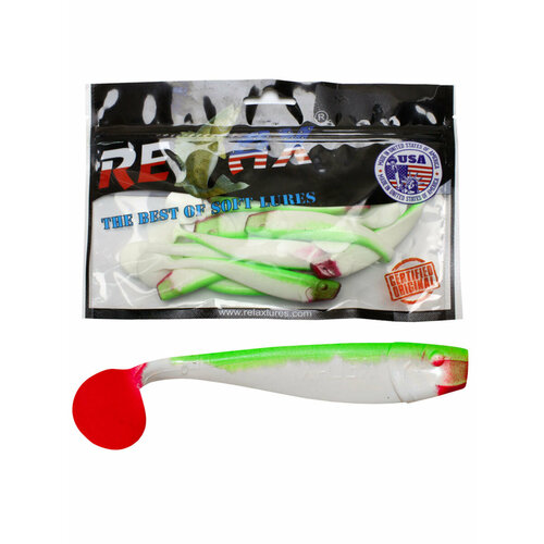 силиконовая приманка для рыбалки relax риппер kingshad 4 длина 10 0cm вес 8 9g цвет l064 silk baby bass 10 штук Силиконовая приманка для рыбалки RELAX - Риппер KINGSHAD 4, длина - 10,0cm, вес - 8,9g, цвет S004 (White, Green) (10 штук)