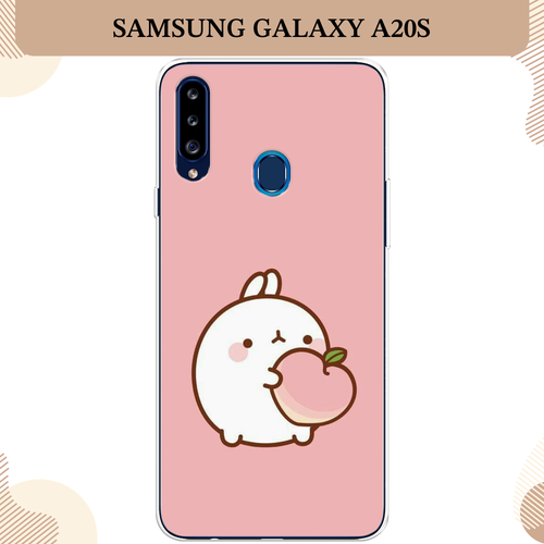 Силиконовый чехол Кролик с персиком на Samsung Galaxy A20s / Самсунг Галакси A20s