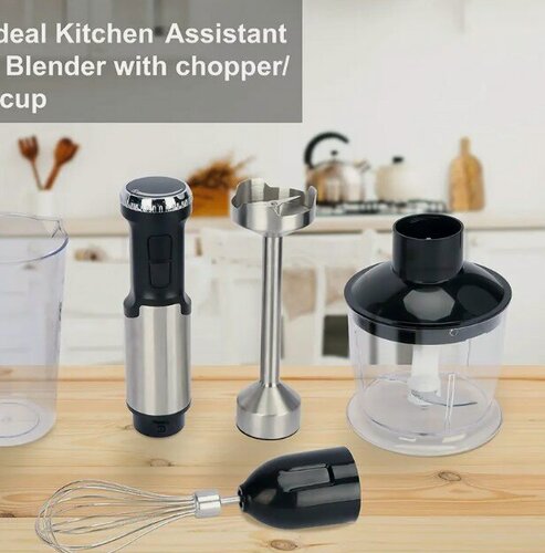 Изображение товара Погружной блендер 4в1, измельчитель, миксер, домашний, кулинарный, блендер для смузи, коктейлей, мерный стакан 0.7л,800Вт