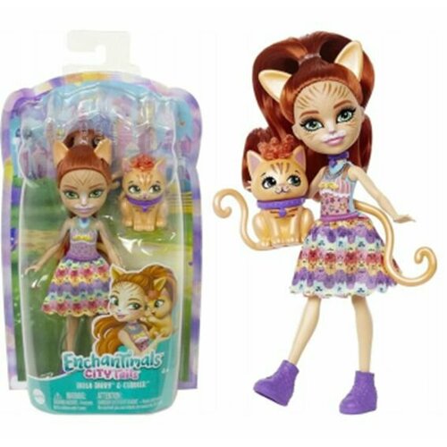 Кукла с питомцем Mattel Enchantimals, Кошечка Тарла Тебби и Каддлер