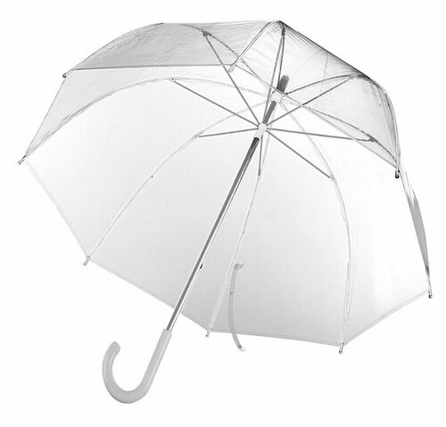 Зонт-трость механика, купол 82 см, прозрачный, для женщин, бесцветный