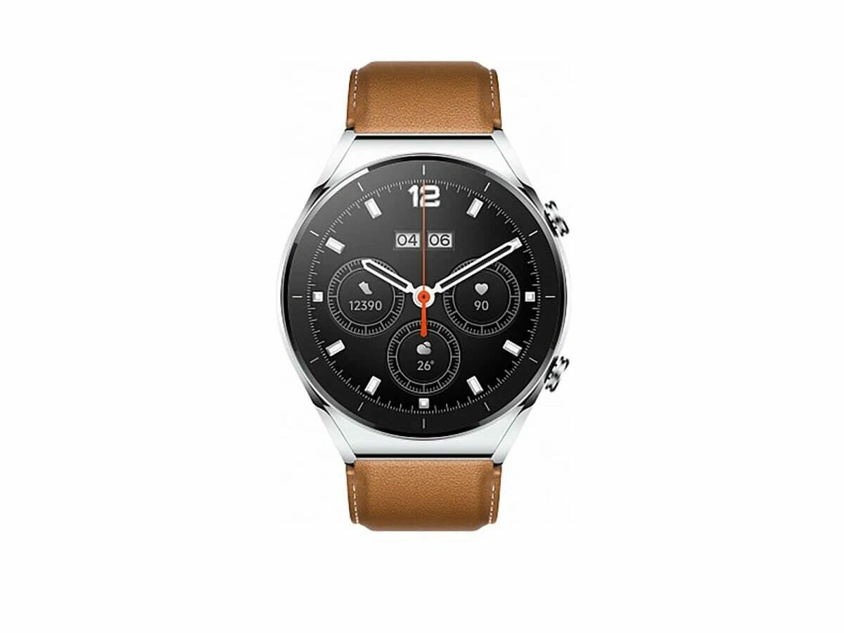 Умные часы Xiaomi Watch S1 46 мм GPS Global для РФ, Silver/Brown leather strap + gray fluoroplast strap