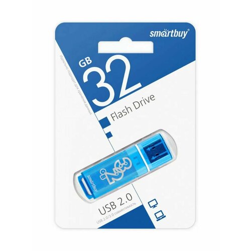 USB флеш 32GB GLOSSY SERIES BLUE usb флешка smartbuy 32gb glossy blue usb 2 0