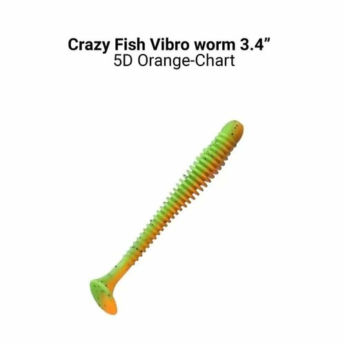 Мягкие приманки Crazy Fish VIBRO WORM-F 3.4' Кальмар # 05d (5шт)