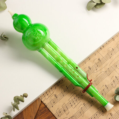 Флейта Music Life, хулуси, тональность C, зеленая, 42 х 8,7 х 5 см (комплект из 2 шт)
