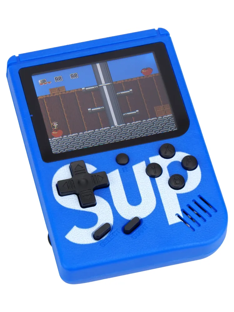 Приставка игровая портативная, консоль GameBox SUP 8bit синяя