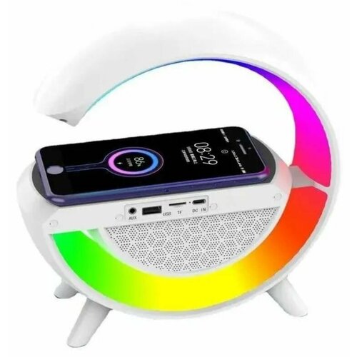 Портативная блютуз колонка с функцией быстрой беспроводной зарядки с подсветкой Bluetooth 199000₽