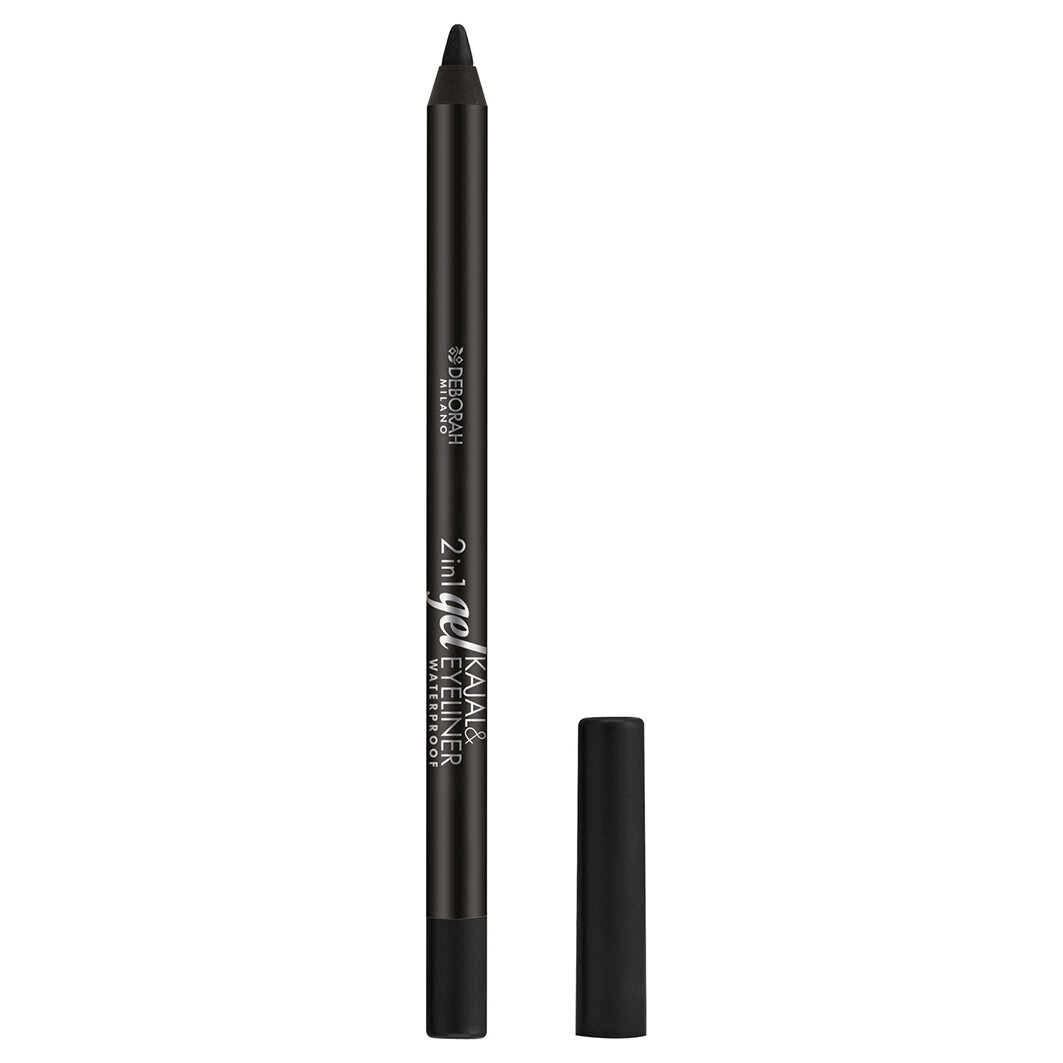 DEBORAH MILANO Карандаш для век гелевый 2 in 1 Gel Kajal & Eyeliner Pencil, 1,4 г, 01 Черный