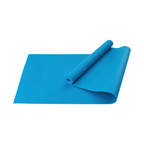 фото Коврик для йоги и фитнеса starfit fm-101, pvc, 183x61x0,3 см, синий