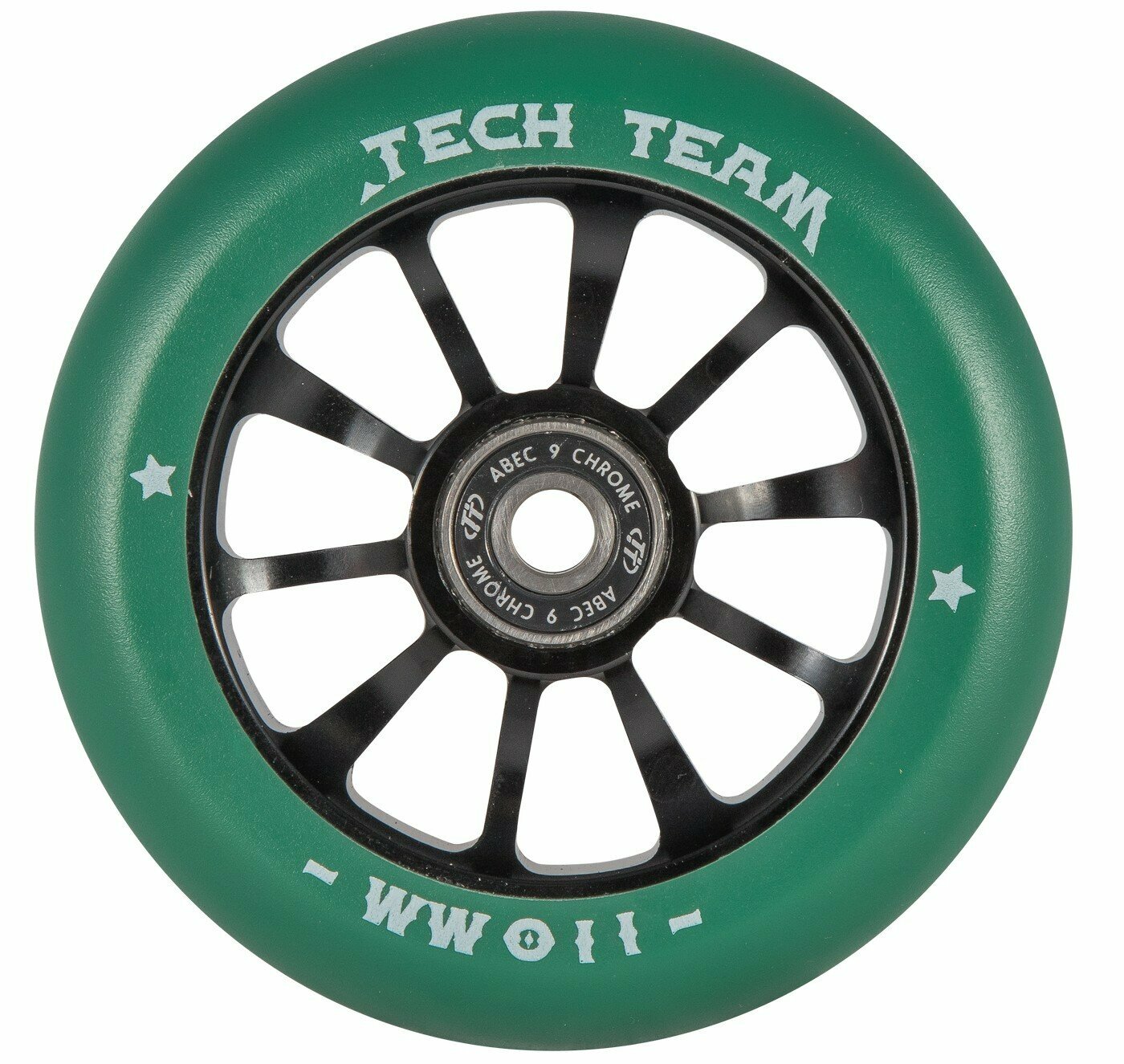 Колесо для трюкового самоката Tech Team TT 110 мм. Winner - 2020 Black/Green