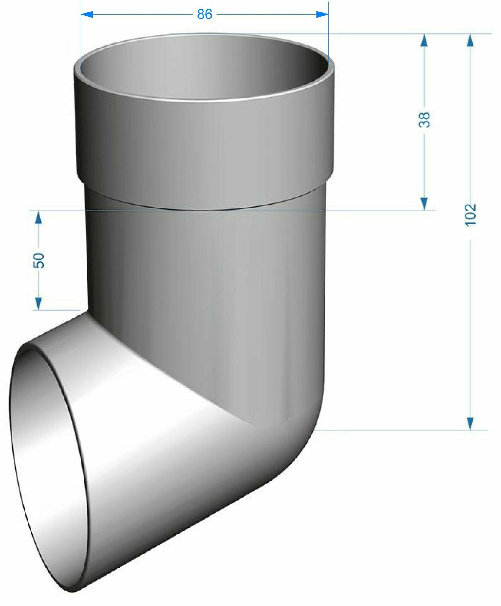 Изображение Наконечник трубы, Docke Premium (графит), 1шт, слив водосточной трубы.