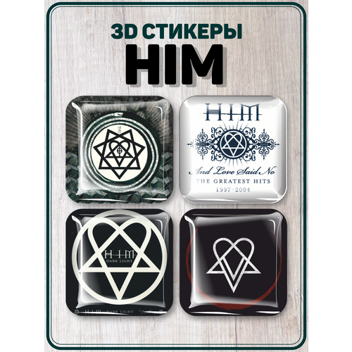 3D стикеры на телефон наклейки HIM Финская рок группа