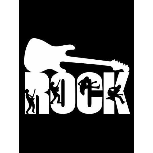 Наклейка на авто "Rock 1" на машину, на кузов, на стекло, музыка, гитара, рок, рокнрол