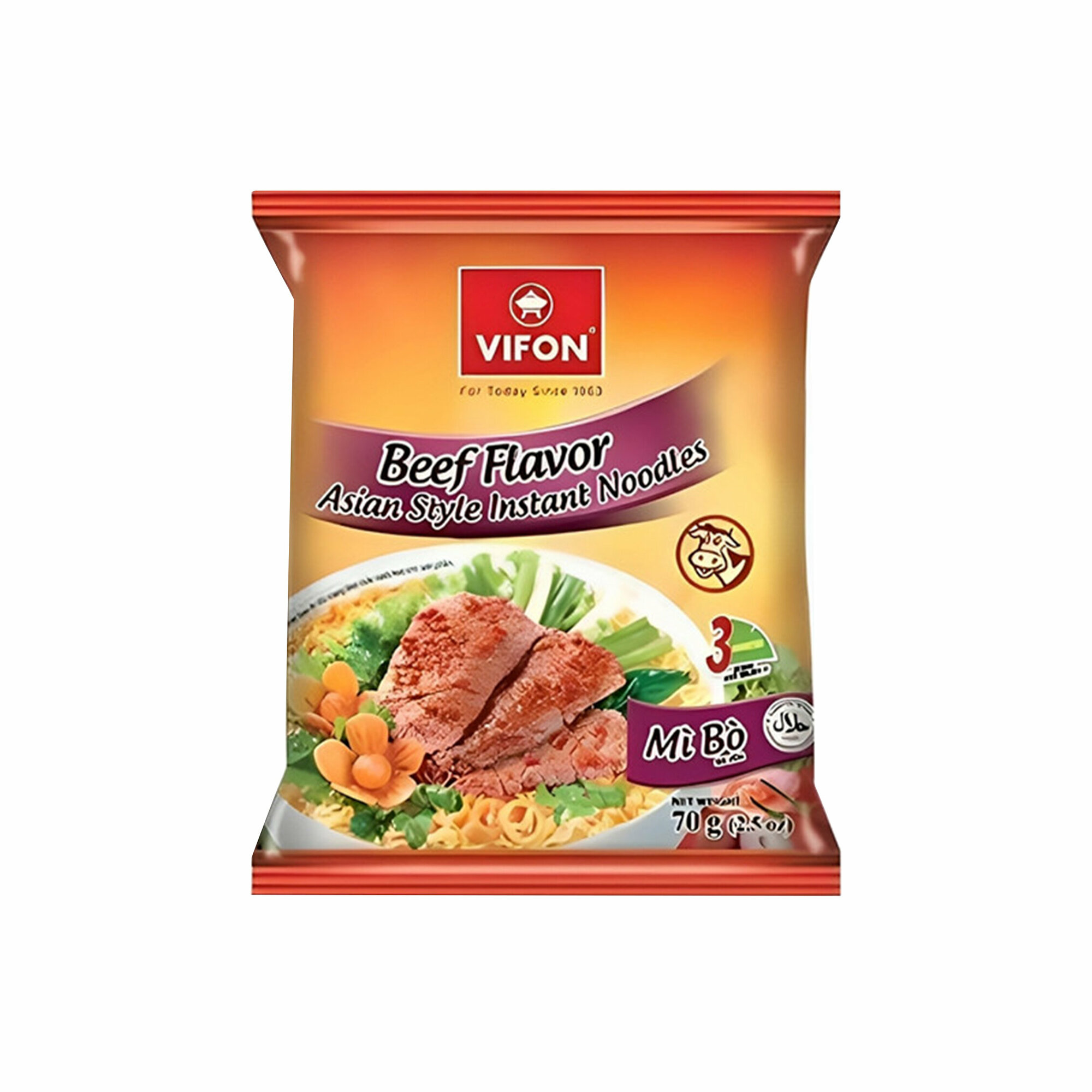 Лапша быстрого приготовления со вкусом говядины VIFON, 70 г