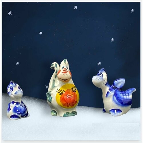 Дракон символ года Набор 14 Гжель 3 шт 900₽