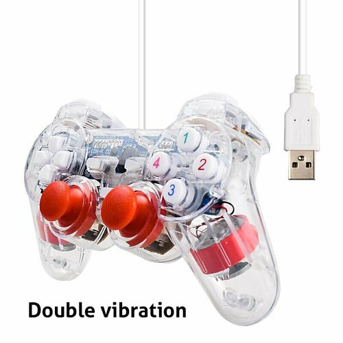 Геймпад Джостик для PC ноутбука прозрачныйкрасный синий 179900₽