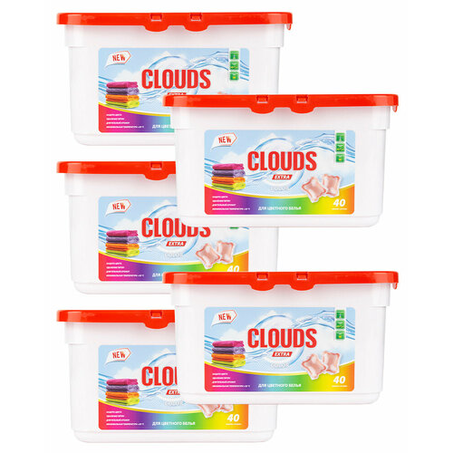 CLOUDS Color Капсулы для стирки цветного белья Роза (8 г х 40) 320 гр. - 5 уп.