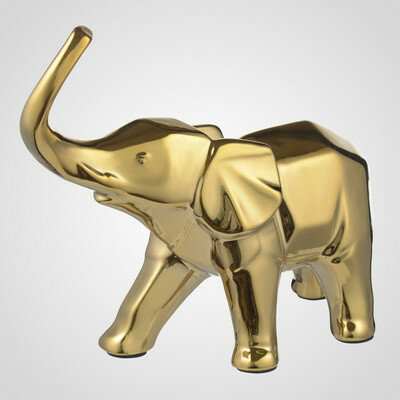 фото Фигурка декоративная Слон 28*34*10см L золотистая керамика