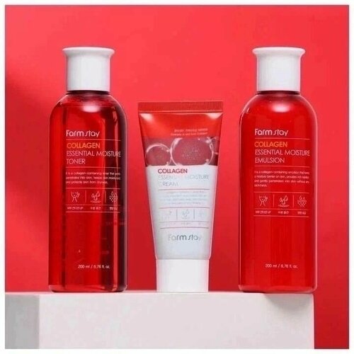 Collagen Essential Moisture Skin Care 3 Set. Набор средств по уходу за кожей с коллагеном.