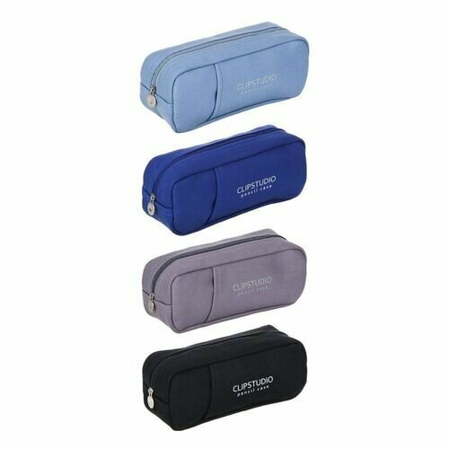 Пенал жесткий прямоугольный 215 х 85 х 6 см 1 отделение накладной карман брезент в ассортименте 700₽