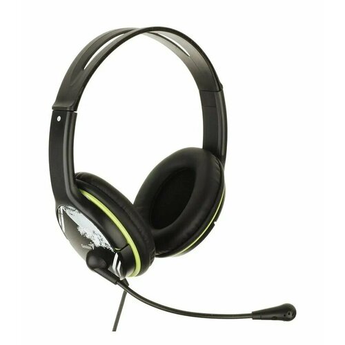 Компьютерная гарнитура Genius HS-400А черная с зеленым кабель 18 м 139500₽