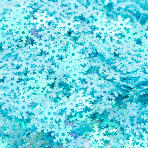 Пайетки AstraCraft Снежинки 7 мм 10 г10 упак 17 светло-бирюзовый 641₽