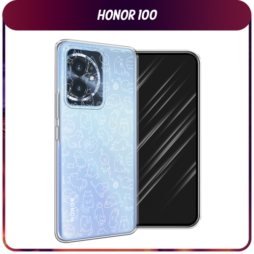 Силиконовый чехол на Honor 100 / Хонор 100 Шкодливые котики, прозрачный силиконовый чехол на honor 100 хонор 100 прозрачный