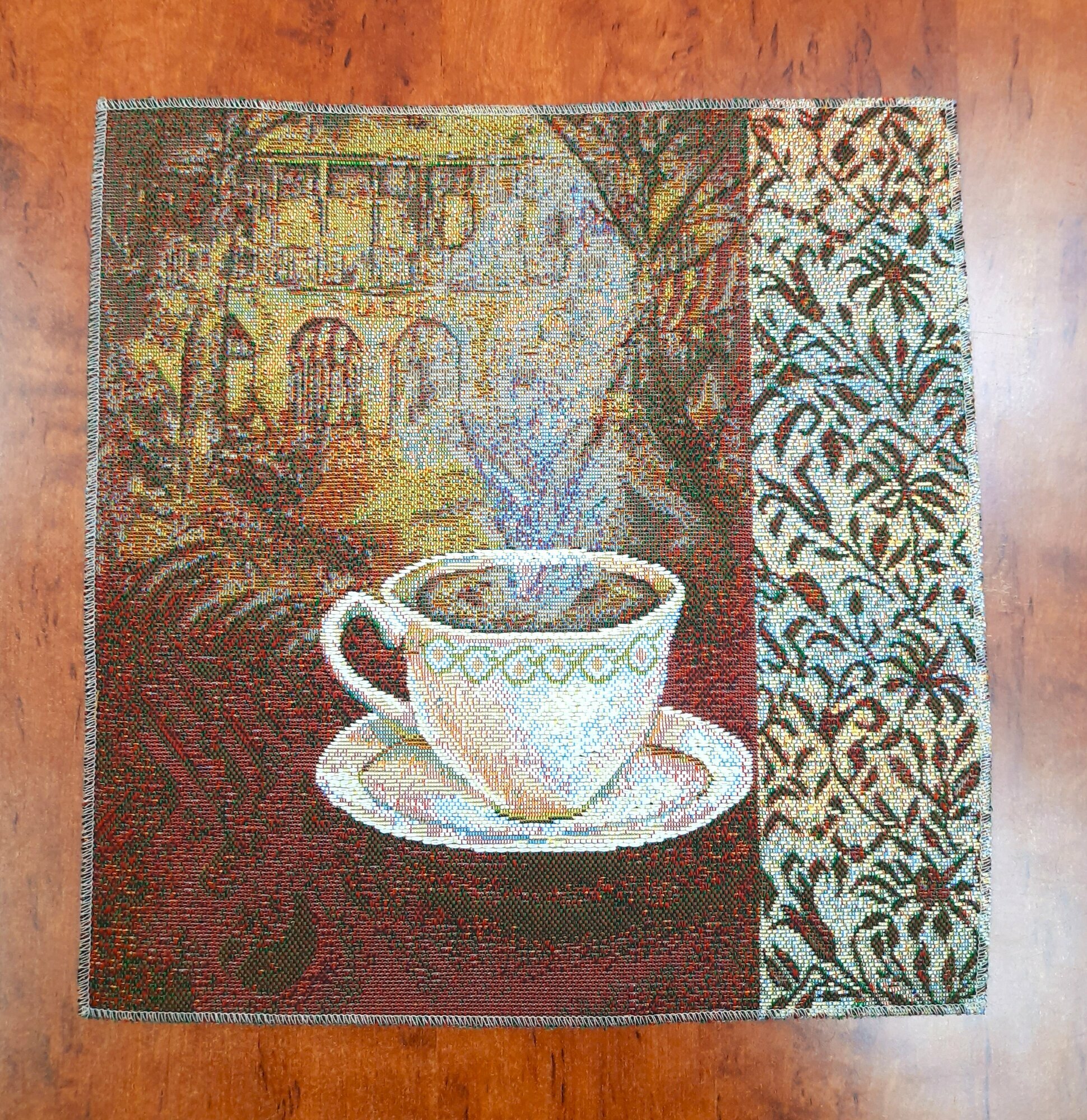 фото Салфетка декоративная из гобелена 32х32 Капучино