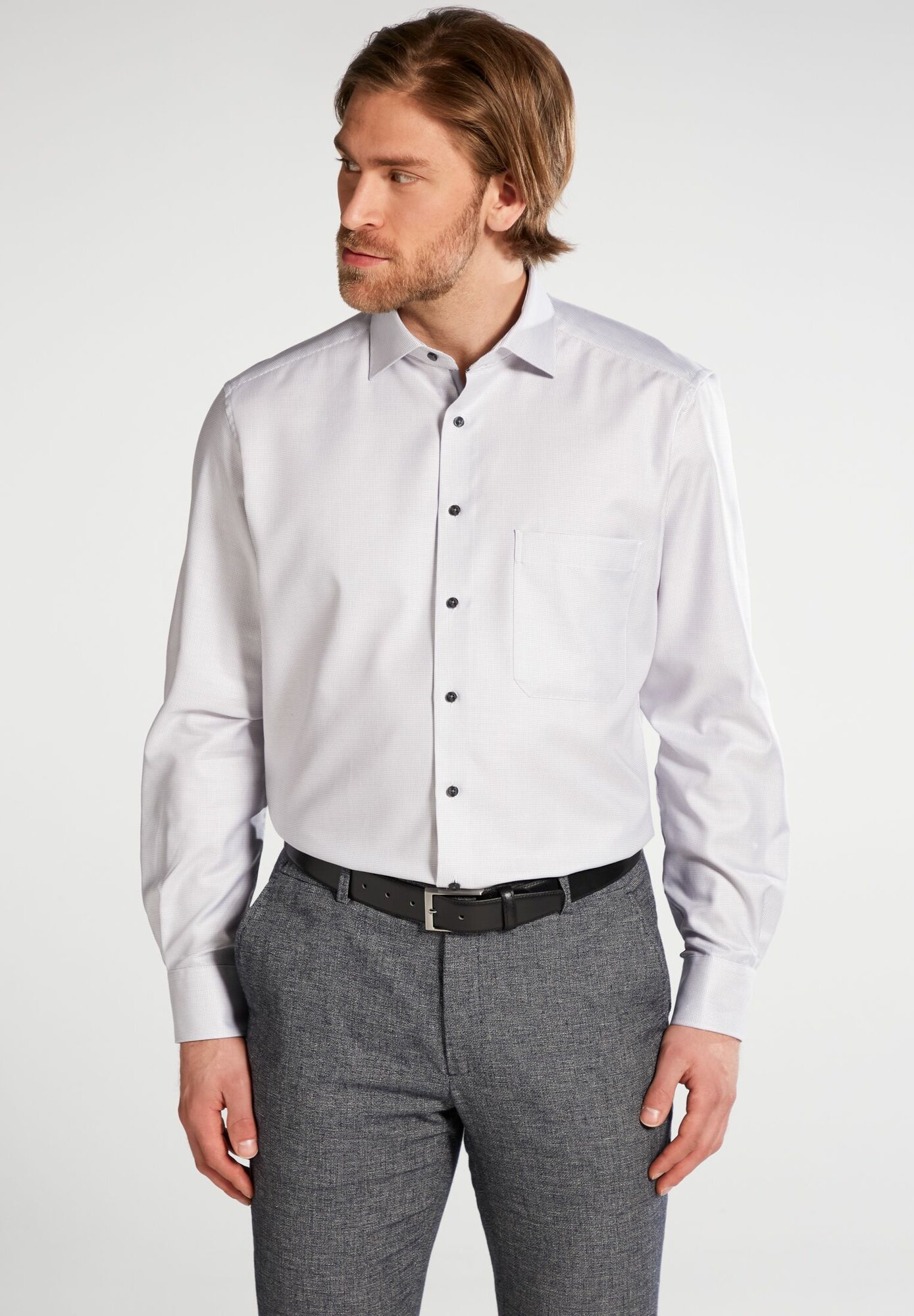 Рубашка Eterna, размер 41, серый