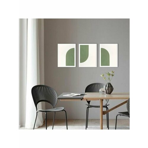 Рельефные картинаны на стену в раме 30x40 3 шт. Оливковый свод