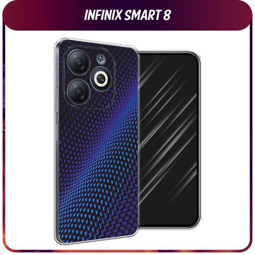 Силиконовый чехол на Infinix Smart 8/Smart 8 HD/Hot 40i / Инфиникс Смарт 8/Смарт 8 HD/Хот 40i Синий карбон силиконовый чехол на infinix smart 8 smart 8 hd hot 40i инфиникс смарт 8 смарт 8 hd хот 40i леденцовая малина