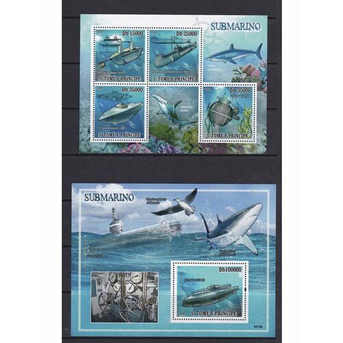 Сан Томе 2009 почтовые марки лист+блок Фауна Рыбы почтовые марки россии 1992 год 4 фауна охрана природы актуальная тема филателии блок