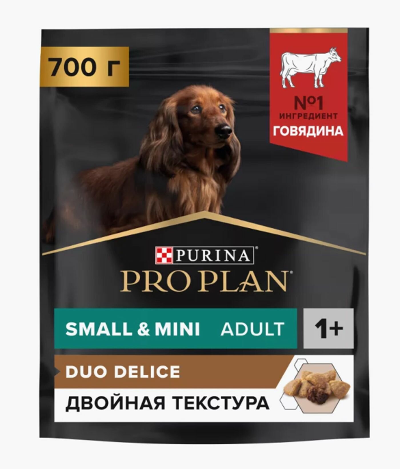 Сухой корм Pro Plan Duo Delice для собак мелких и миниатюрных пород с говядиной 700гр