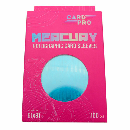 Протекторы голографические Card-Pro 61x91 мм 100 шт. Голубые - для карт K-pop, Манчкин