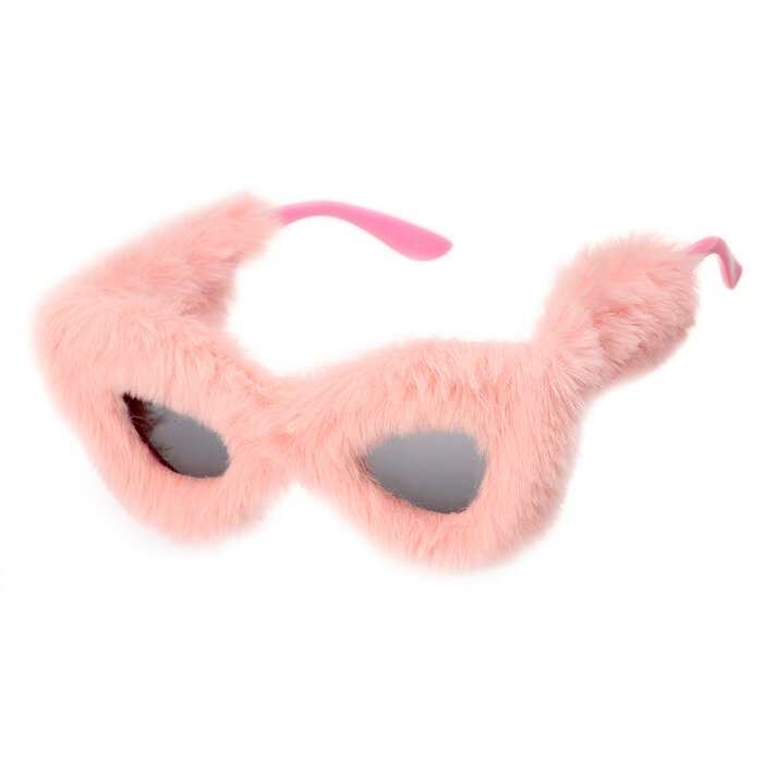 Карнавальные очки «Меховые» цвет розовый