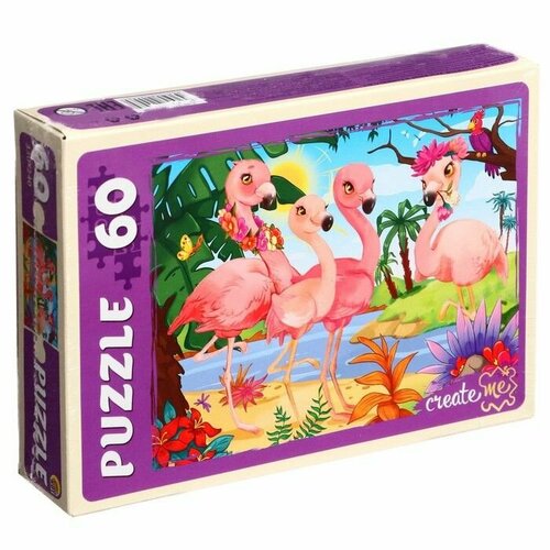 Детский классический пазл Красивые фламинго №3, игра-головоломка для детей, паззл 60 элементов пазл красивые фламинго 3 60 элементов