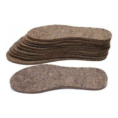 Стельки войлок 2-слойные войлок на подложке, оверлок р. 37, 6 шт.
